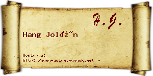 Hang Jolán névjegykártya